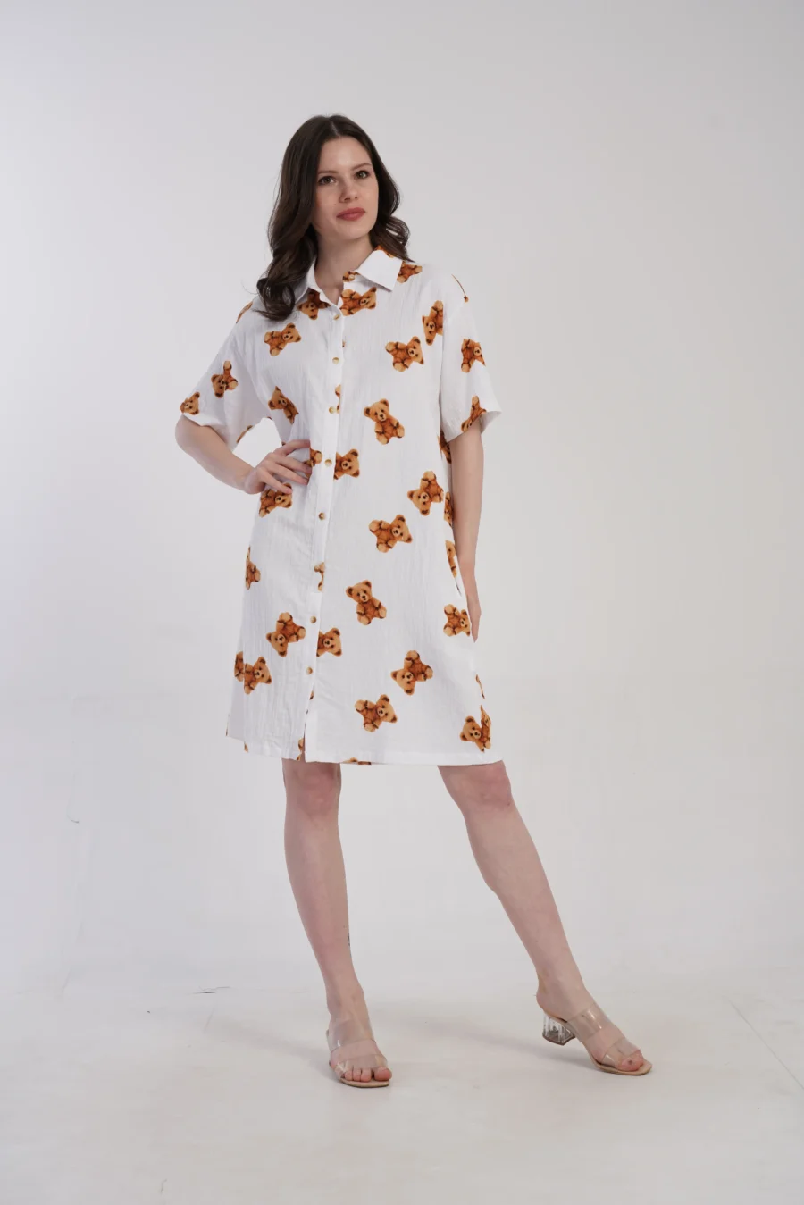 Koszula Nocna Vienetta Sweet Teddy, Biały, r. S-XL - obrazek 2