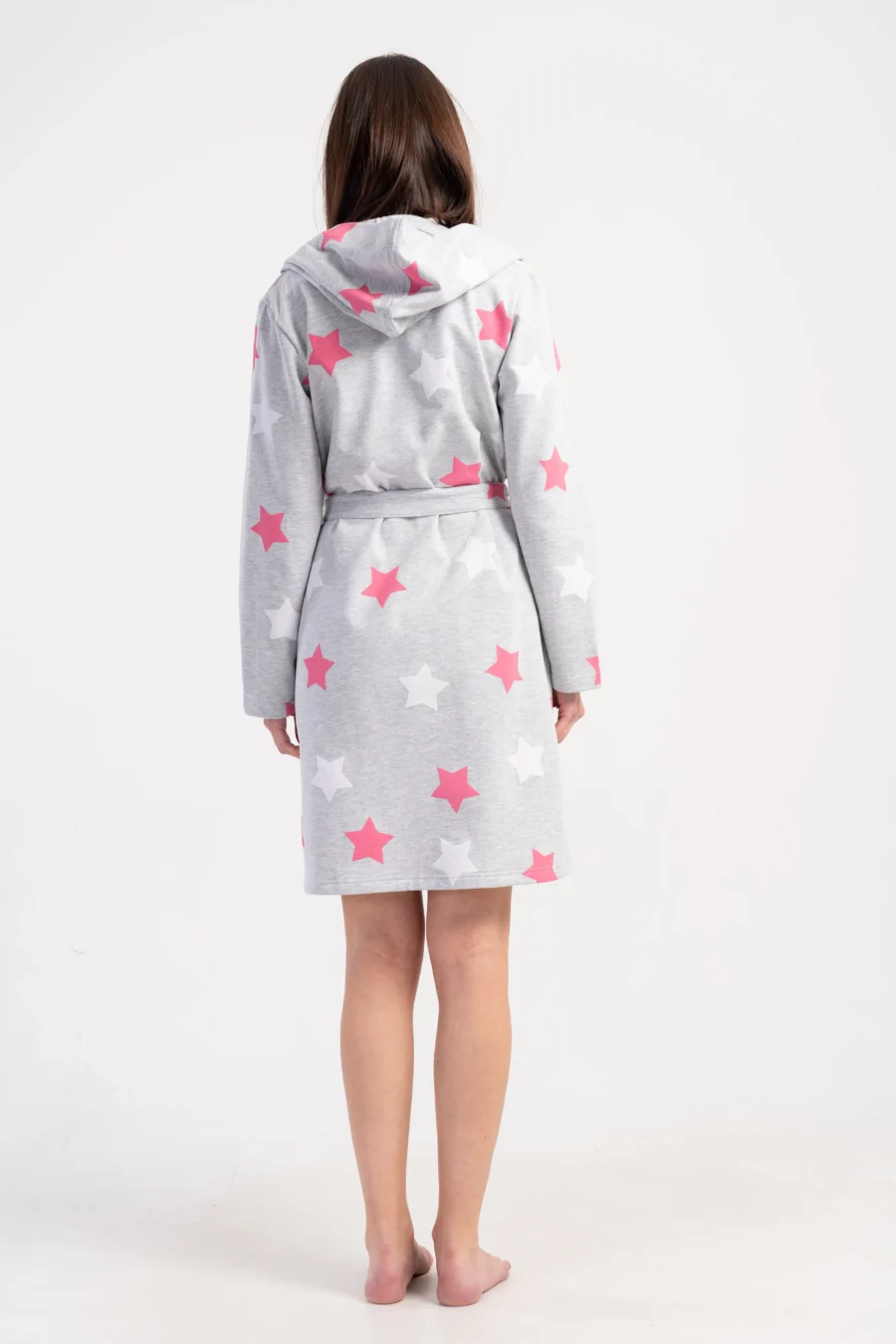 Szlafrok damski Vienetta Star Warmth, Szary, r. S - XL - obrazek 6