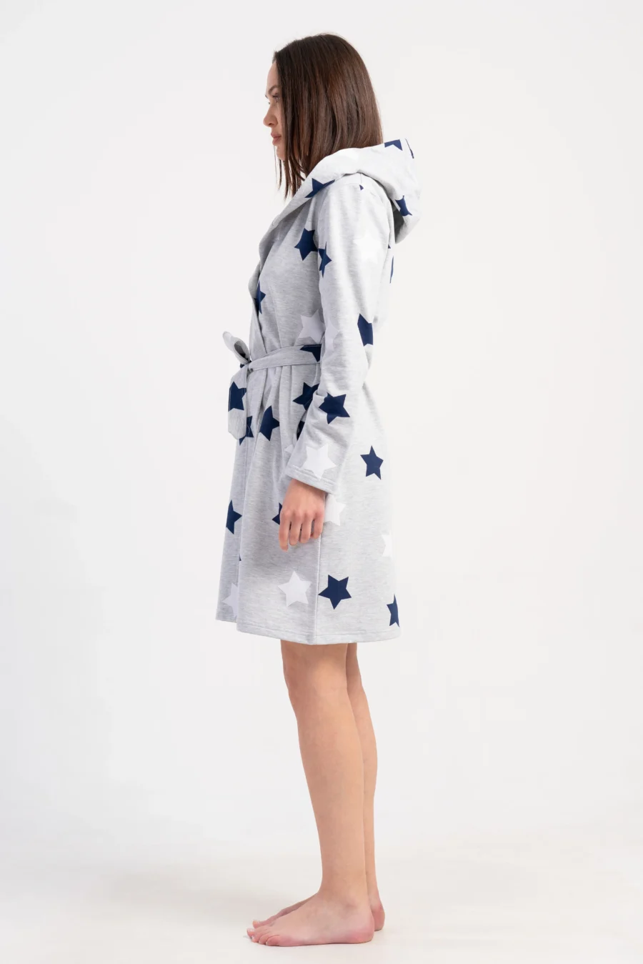 Szlafrok damski Vienetta Star Warmth, Szary, r. S - XL - obrazek 5
