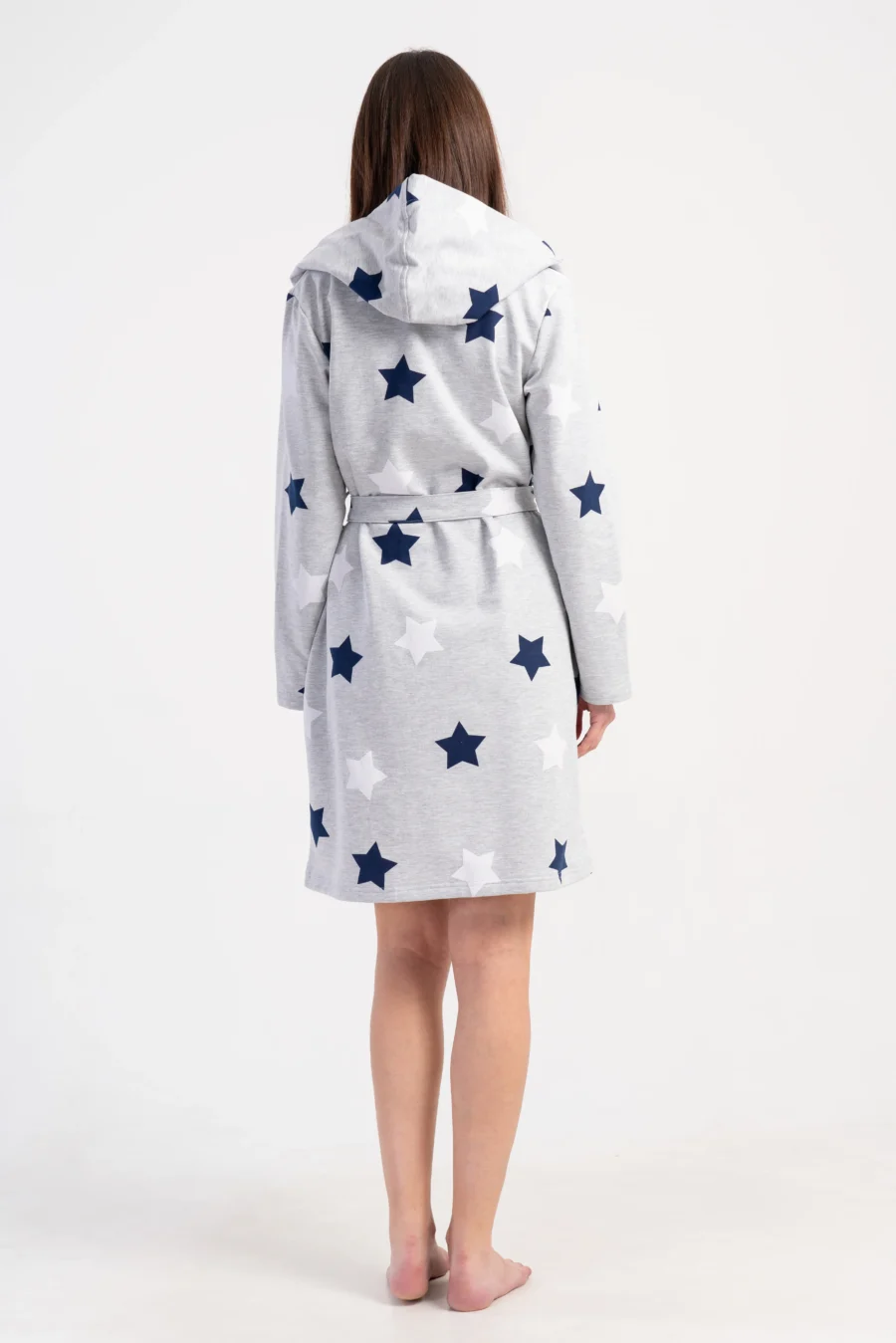 Szlafrok damski Vienetta Star Warmth, Szary, r. S - XL - obrazek 6