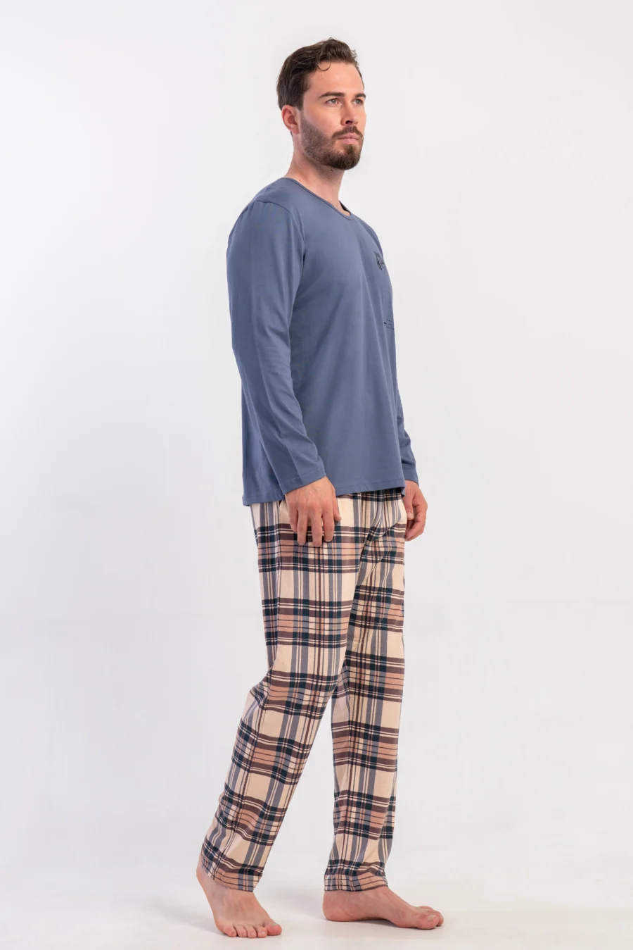 Piżama Męska Vienetta Classic Comfort, Niebieski, r. M-XXL - obrazek 5