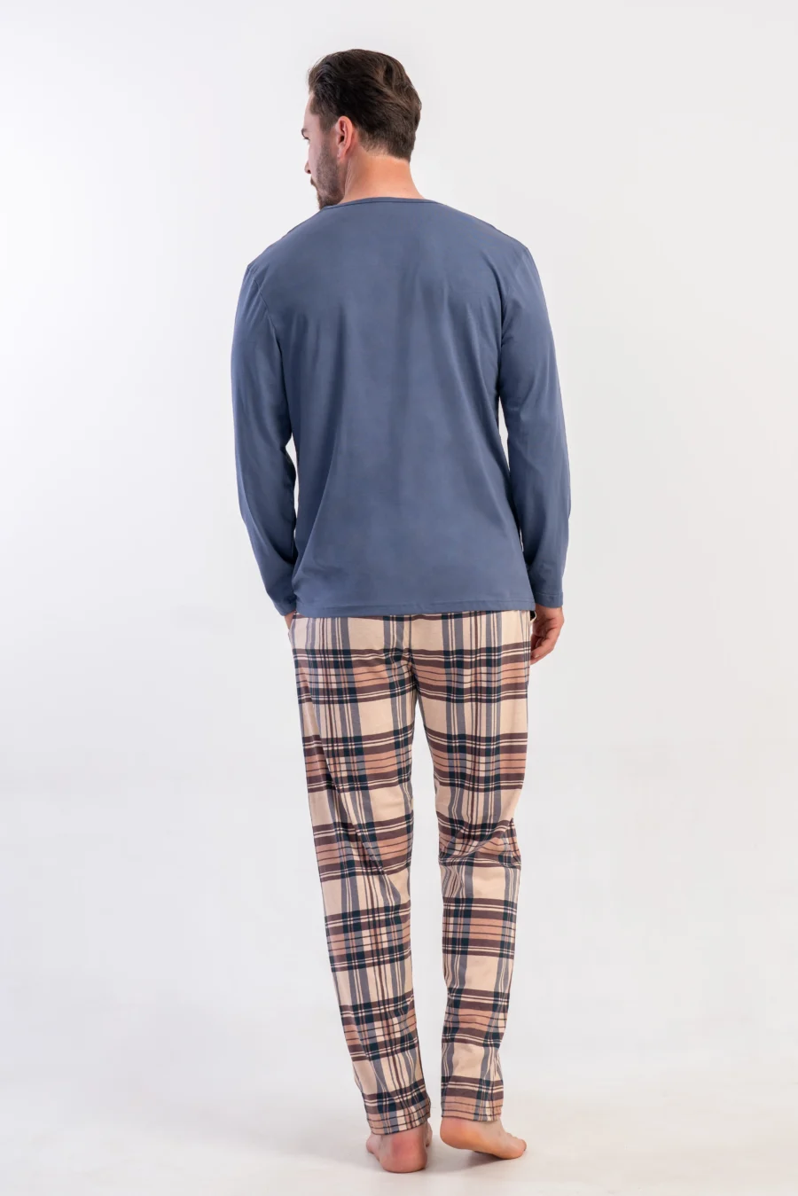 Piżama Męska Vienetta Classic Comfort, Niebieski, r. M-XXL - obrazek 6