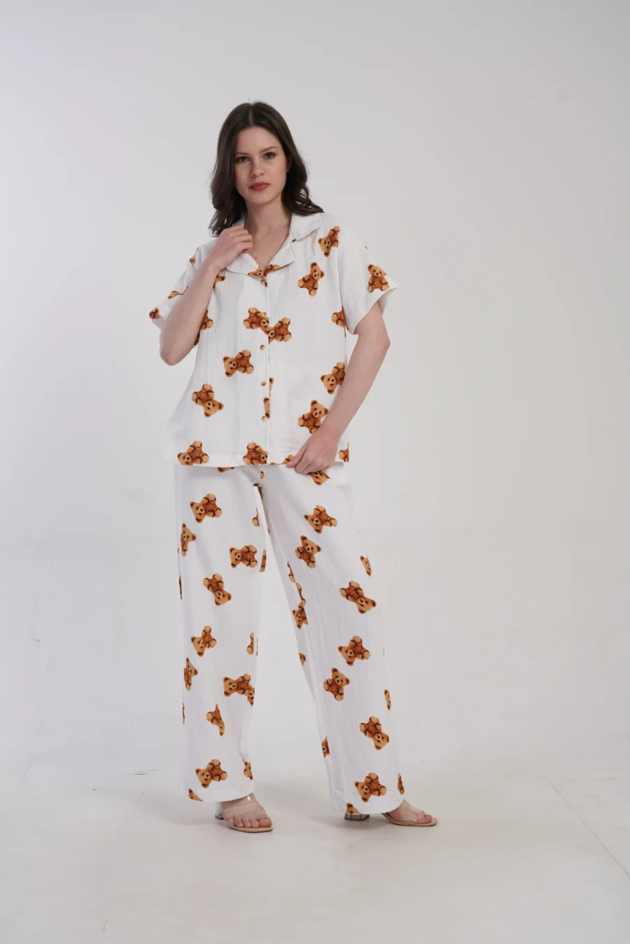Piżama Damska Vienetta Sweet Bears, Biały, r. S-XL - obrazek 4