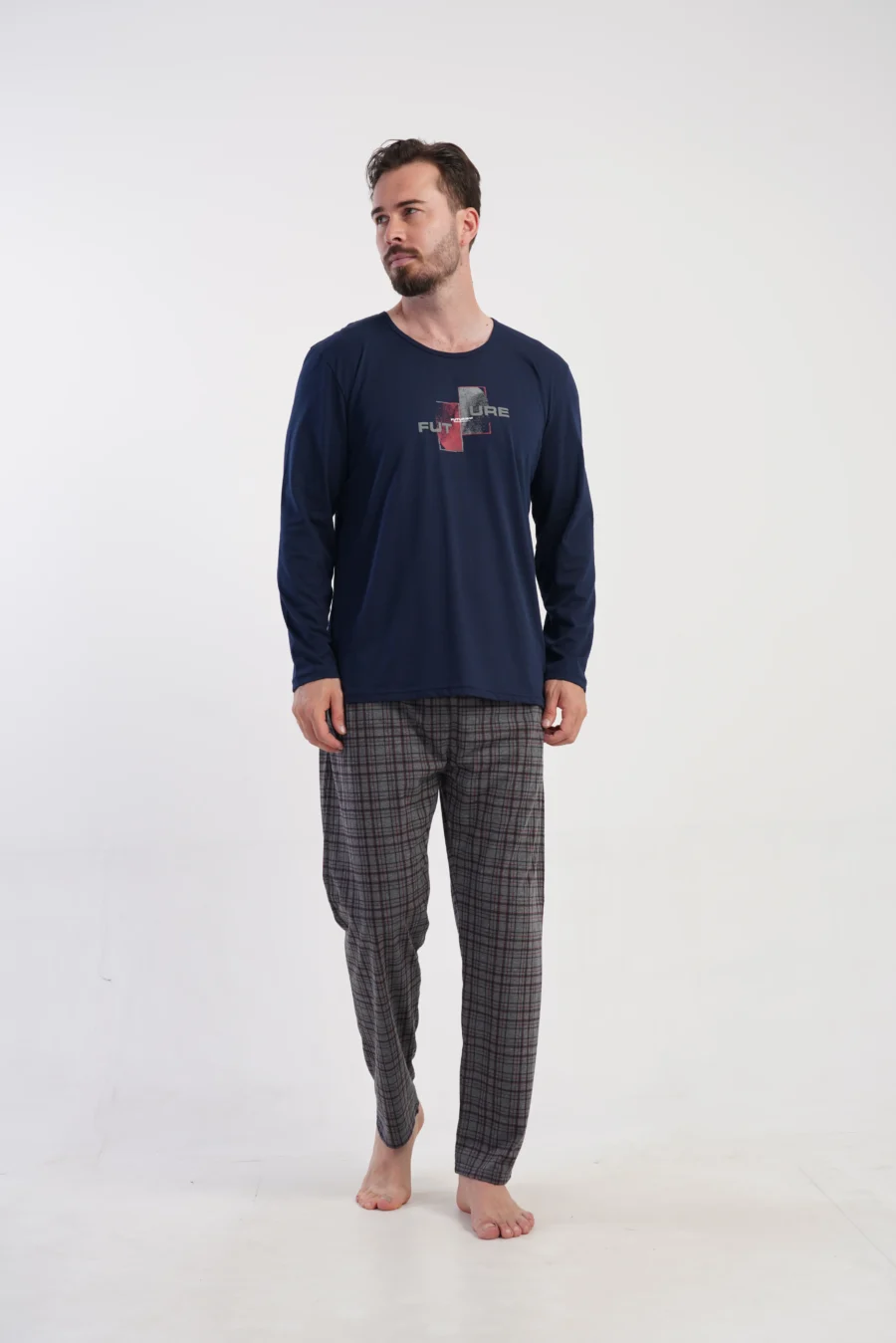 Piżama Męska Vienetta Future Set, Granatowy, r. M-XXL - obrazek 2