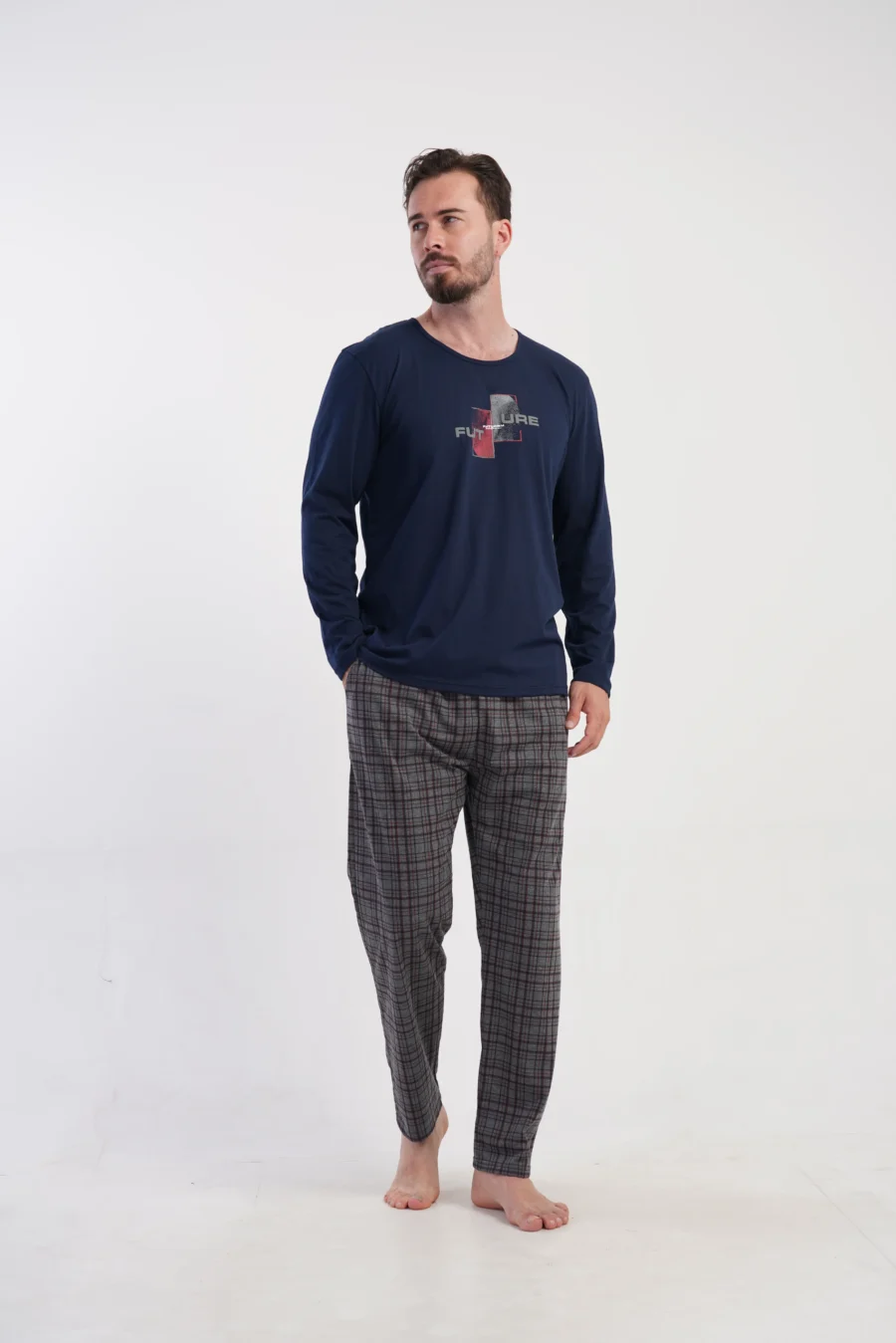 Piżama Męska Vienetta Future Set, Granatowy, r. M-XXL - obrazek 4