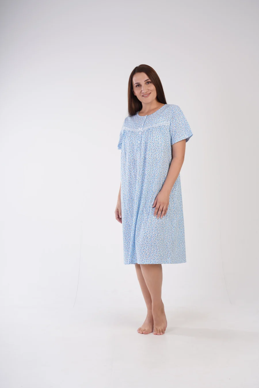 Koszula Nocna Vienetta Blue Flowers, Niebieski, r. 1XL - 4XL - obrazek 3