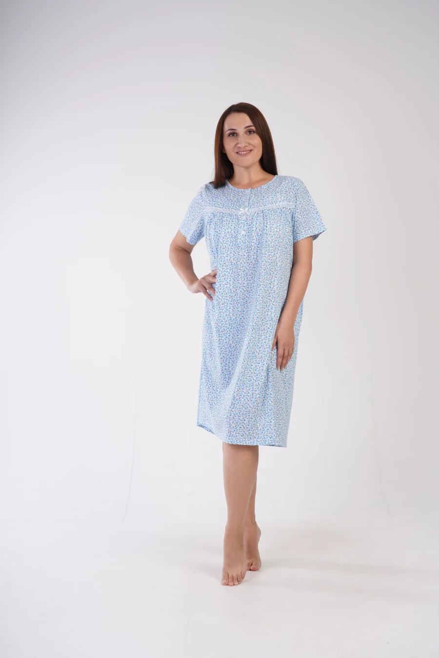 Koszula Nocna Vienetta Blue Flowers, Niebieski, r. 1XL - 4XL - obrazek 4