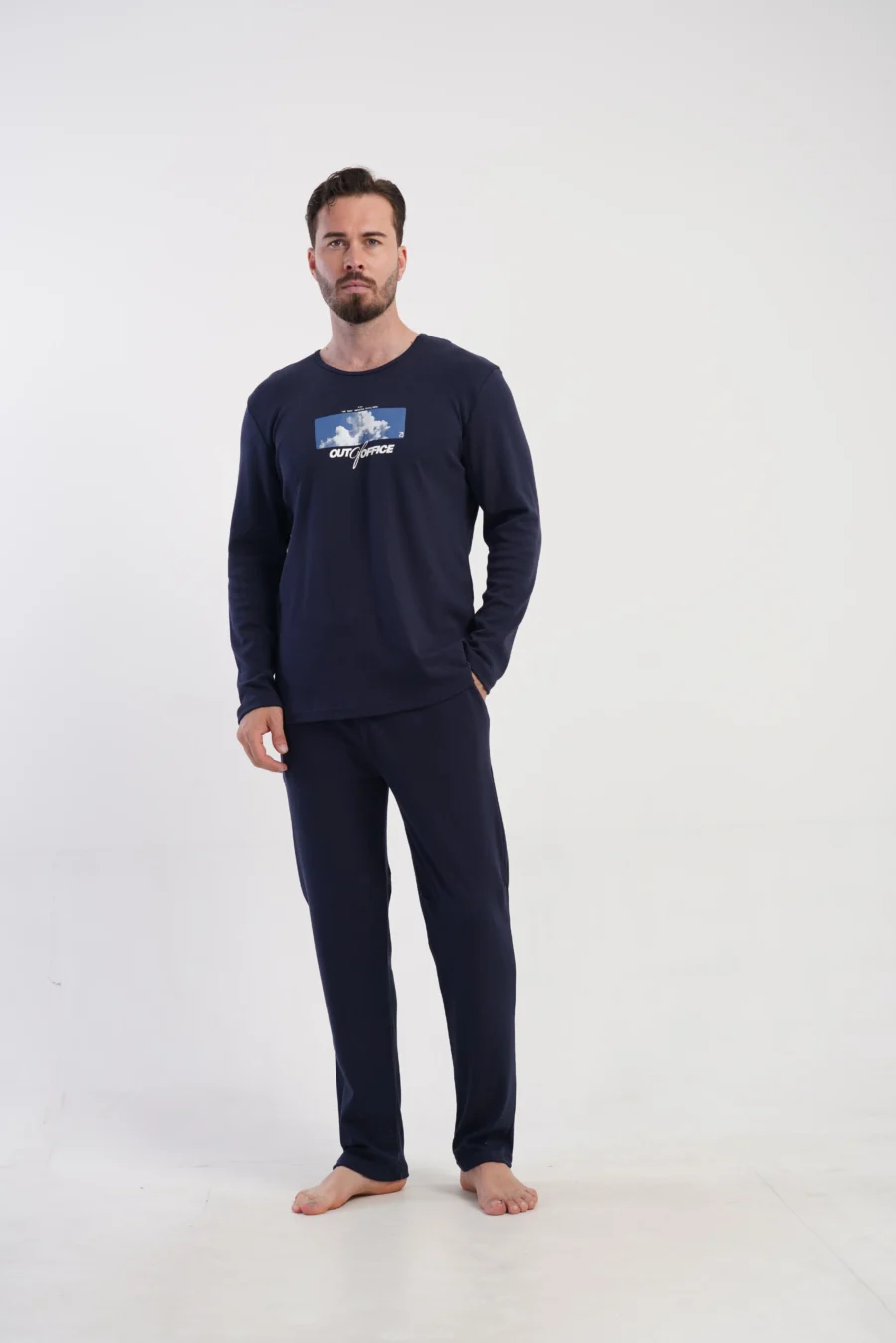 Piżama Męska Vienetta Navy Relax, Granatowy, r. M-XL - obrazek 2