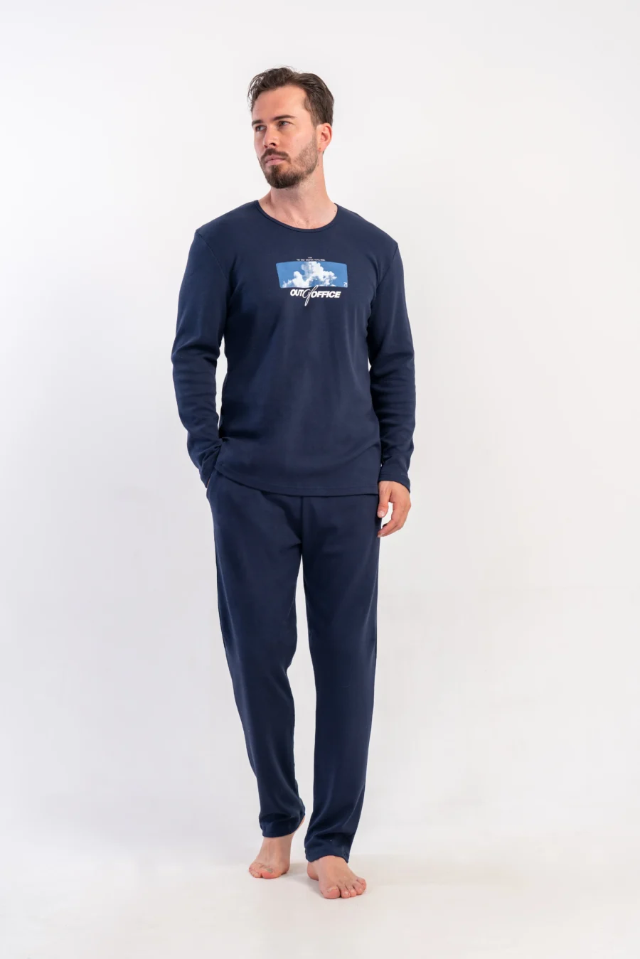 Piżama Męska Vienetta Navy Relax, Granatowy, r. M-XL - obrazek 3
