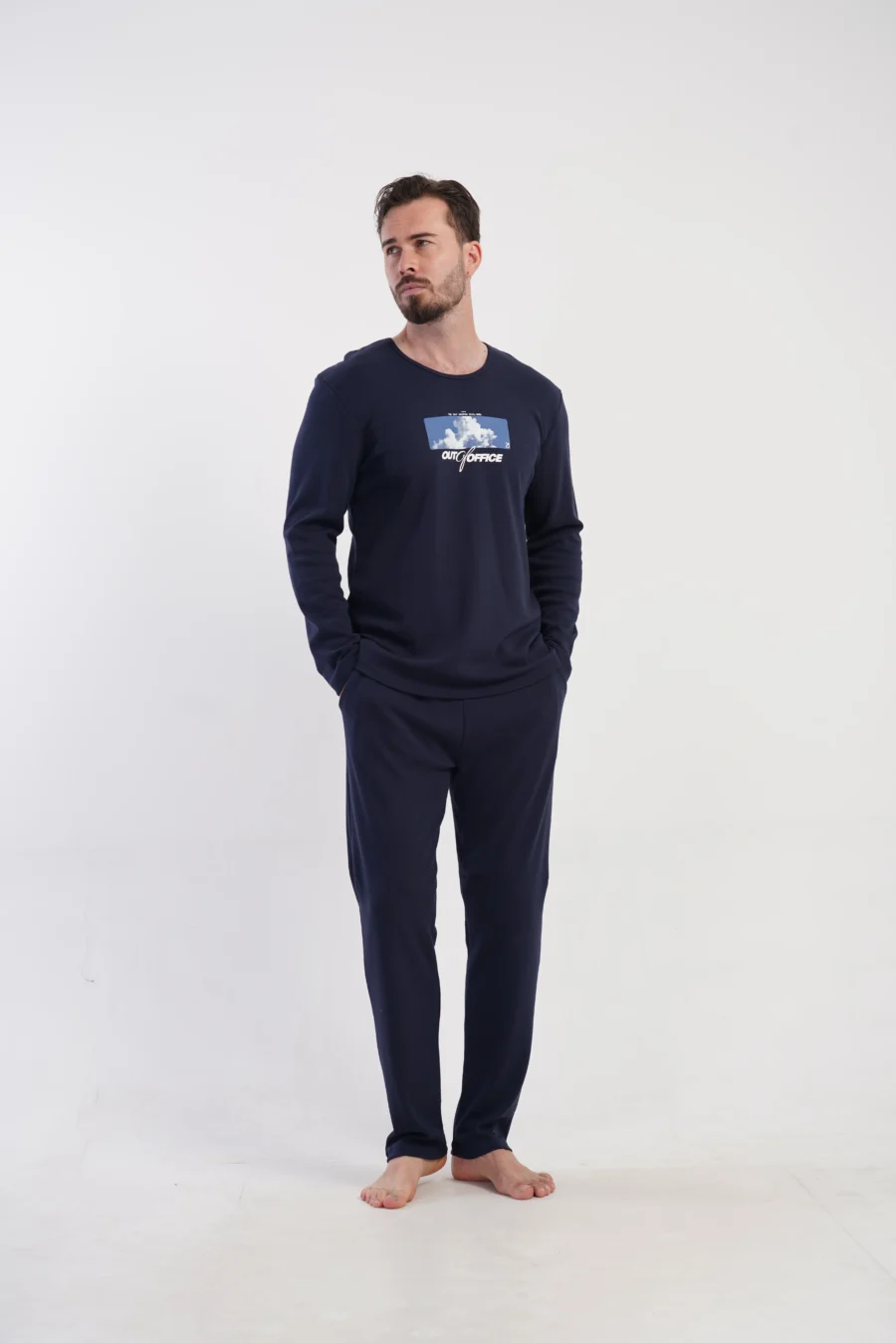 Piżama Męska Vienetta Navy Relax, Granatowy, r. M-XL - obrazek 4
