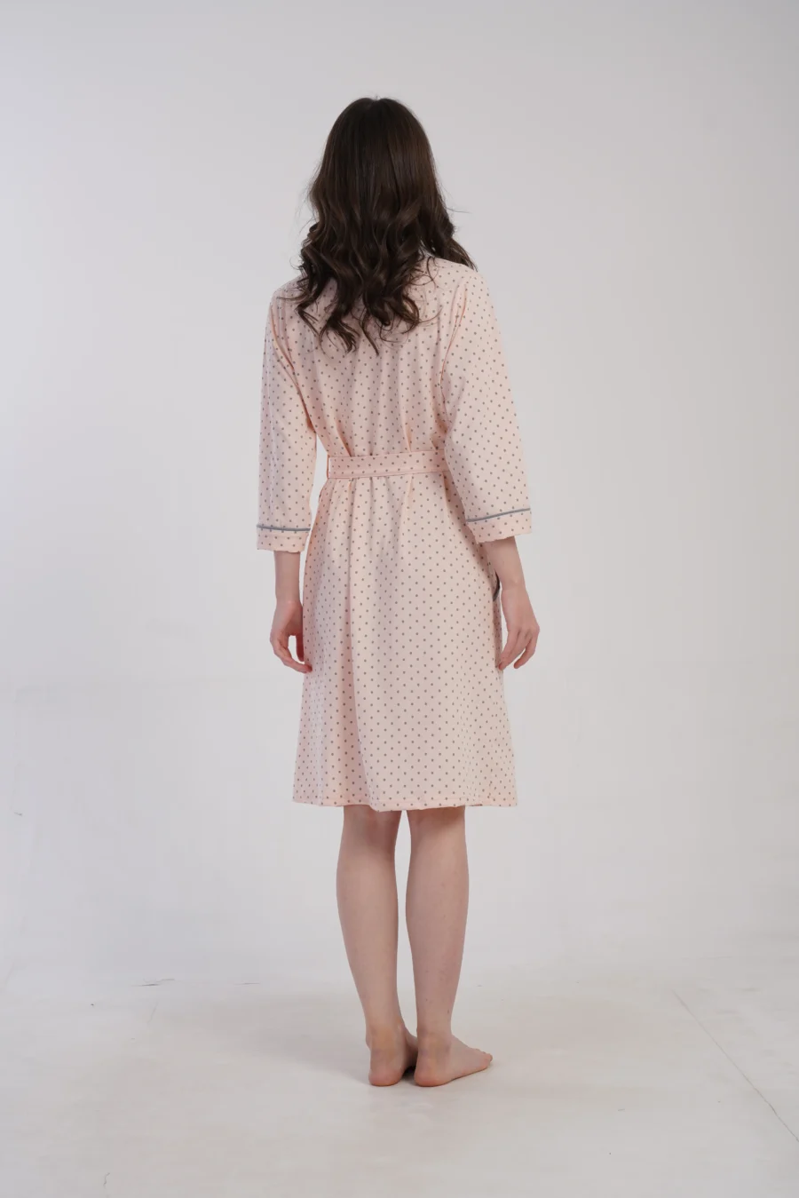 Szlafrok damski Vienetta Soft Dots, Różowy, r. M-XXL - obrazek 5