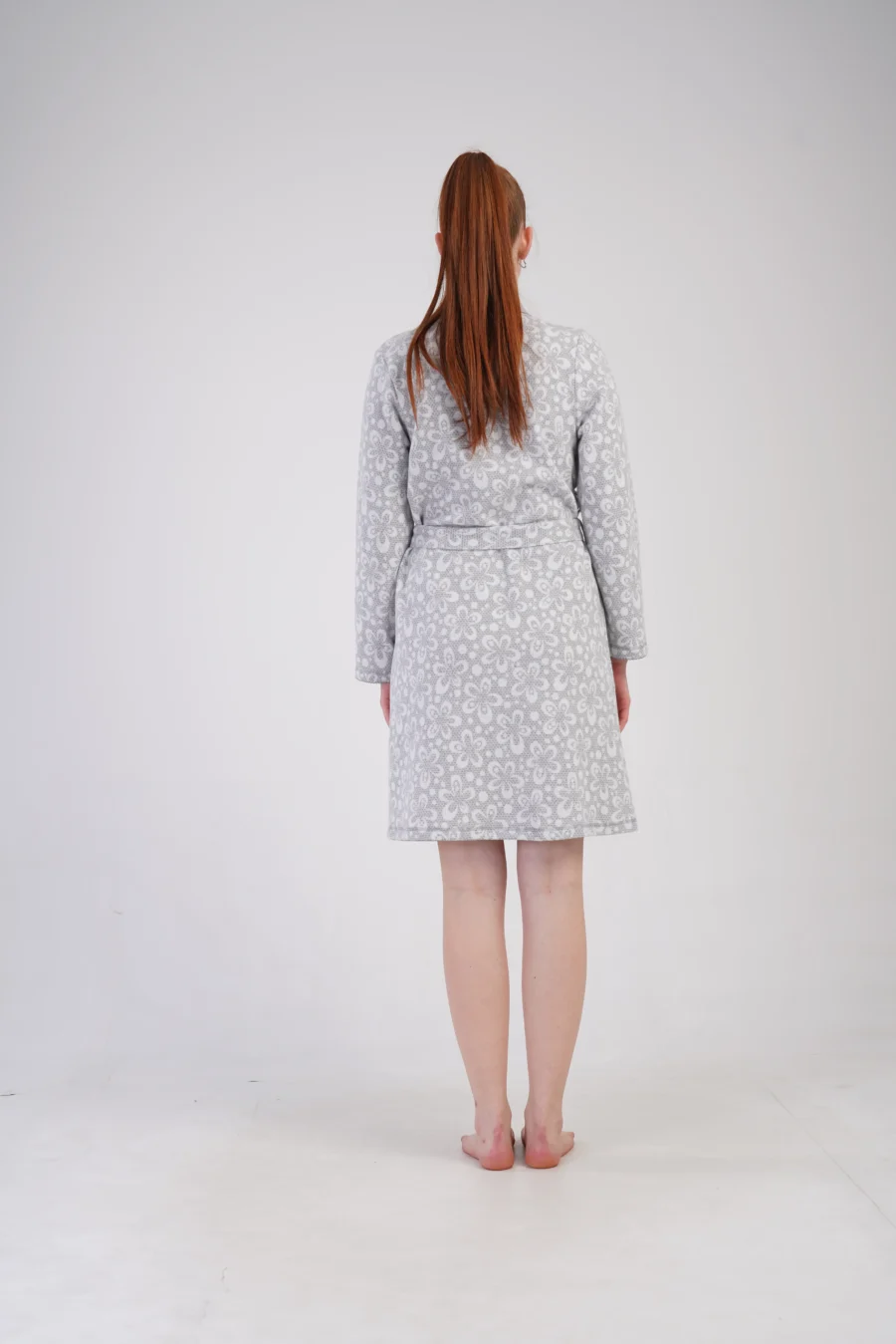 Szlafrok damski Vienetta Grey Vibes, Szary, r. 1XL-4XL - obrazek 5