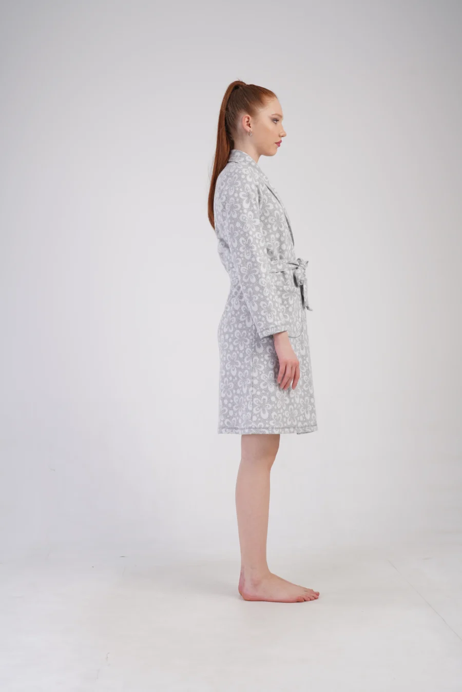 Szlafrok damski Vienetta Grey Vibes, Szary, r. 1XL-4XL - obrazek 6