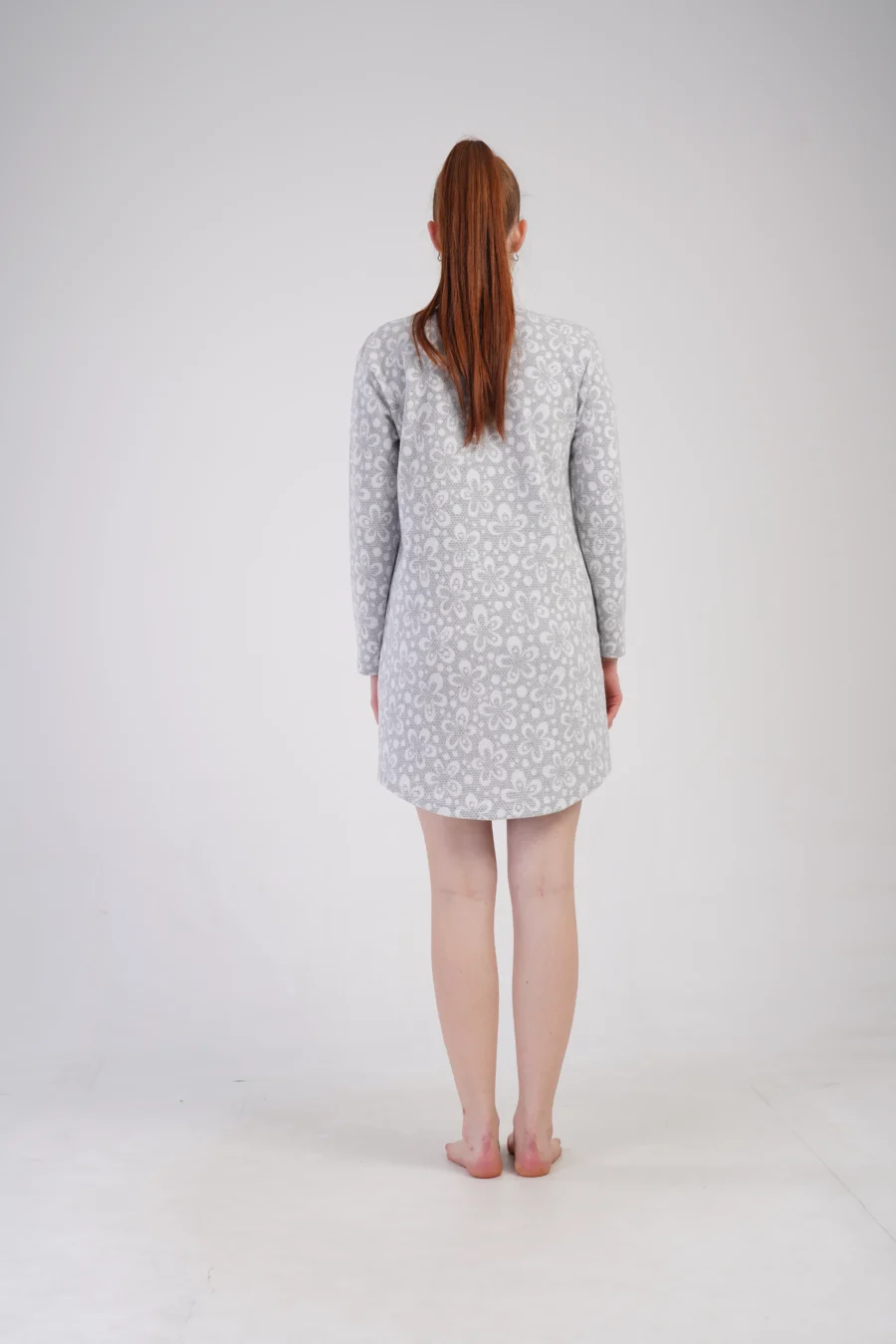Koszula Nocna Damska Interlock Vienetta, Floral Warmth, Szary, r. M - XXL - obrazek 5