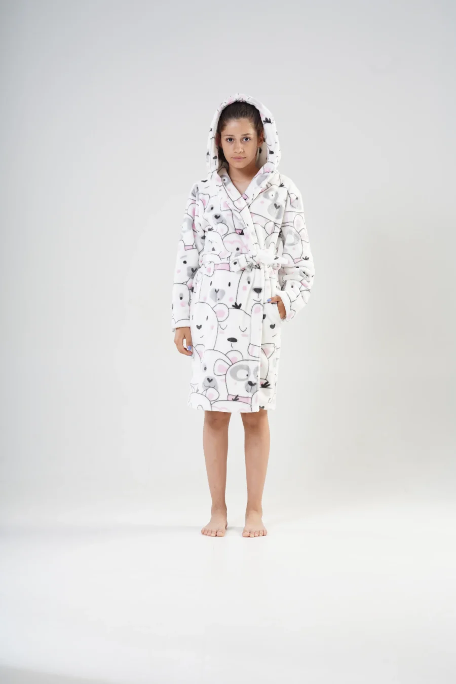 Szlafrok Dziecięcy Vienetta, Bear Robe, Biały, r. 128 - 164 - obrazek 3