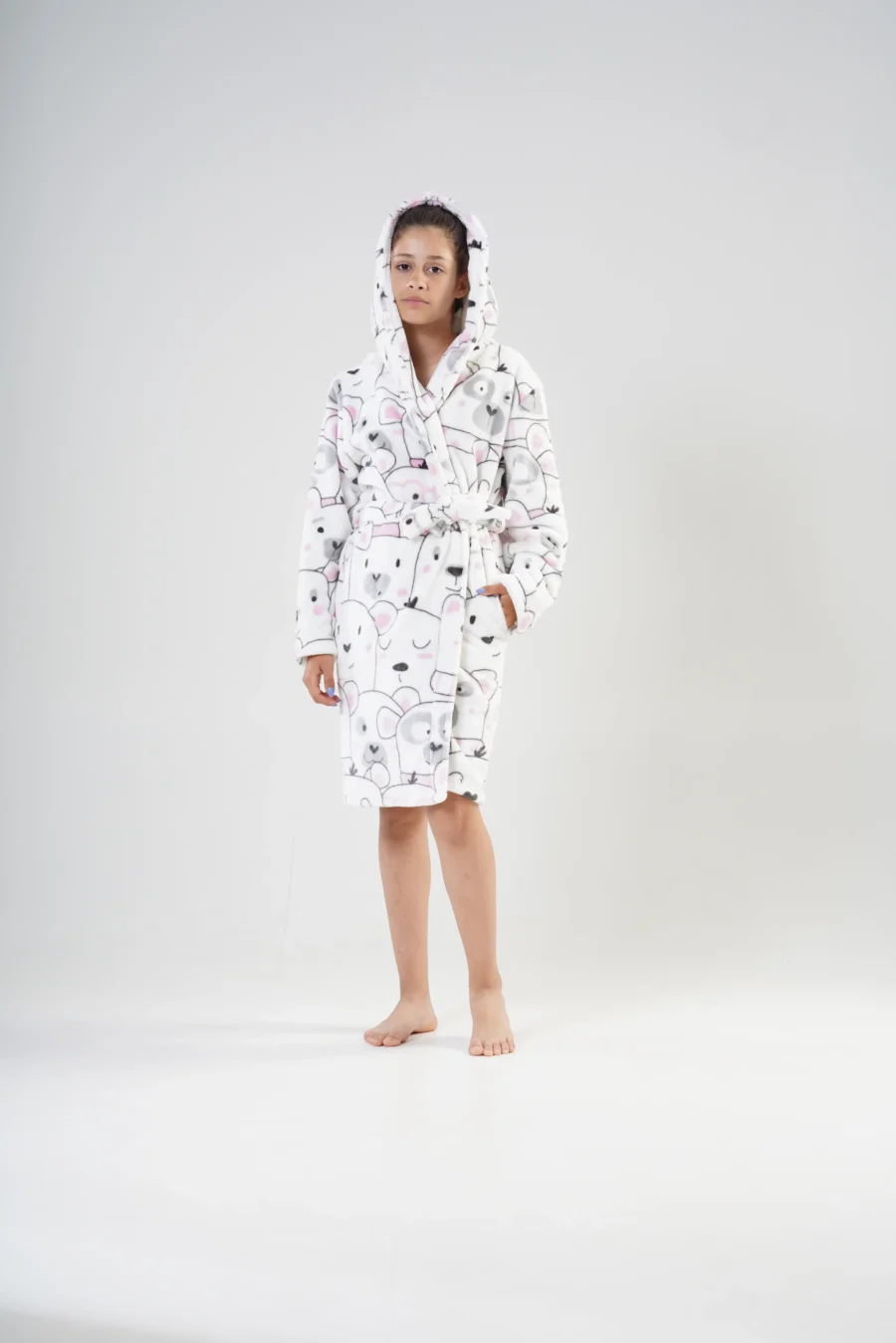 Szlafrok Dziecięcy Vienetta, Bear Robe, Biały, r. 128 - 164 - obrazek 4
