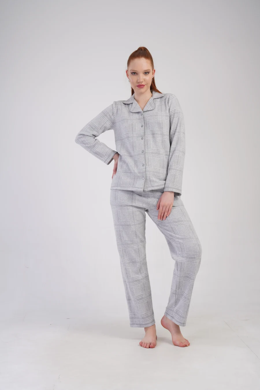 Piżama Damska Vienetta Grey Elegance, Szary, r. M-XXL - obrazek 3