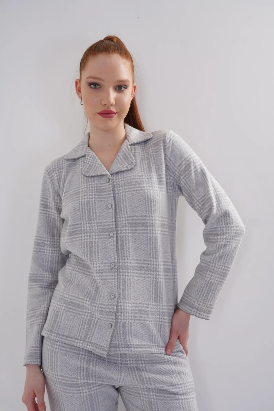 Piżama Damska Vienetta Grey Elegance, Szary, r. M-XXL - obrazek 4