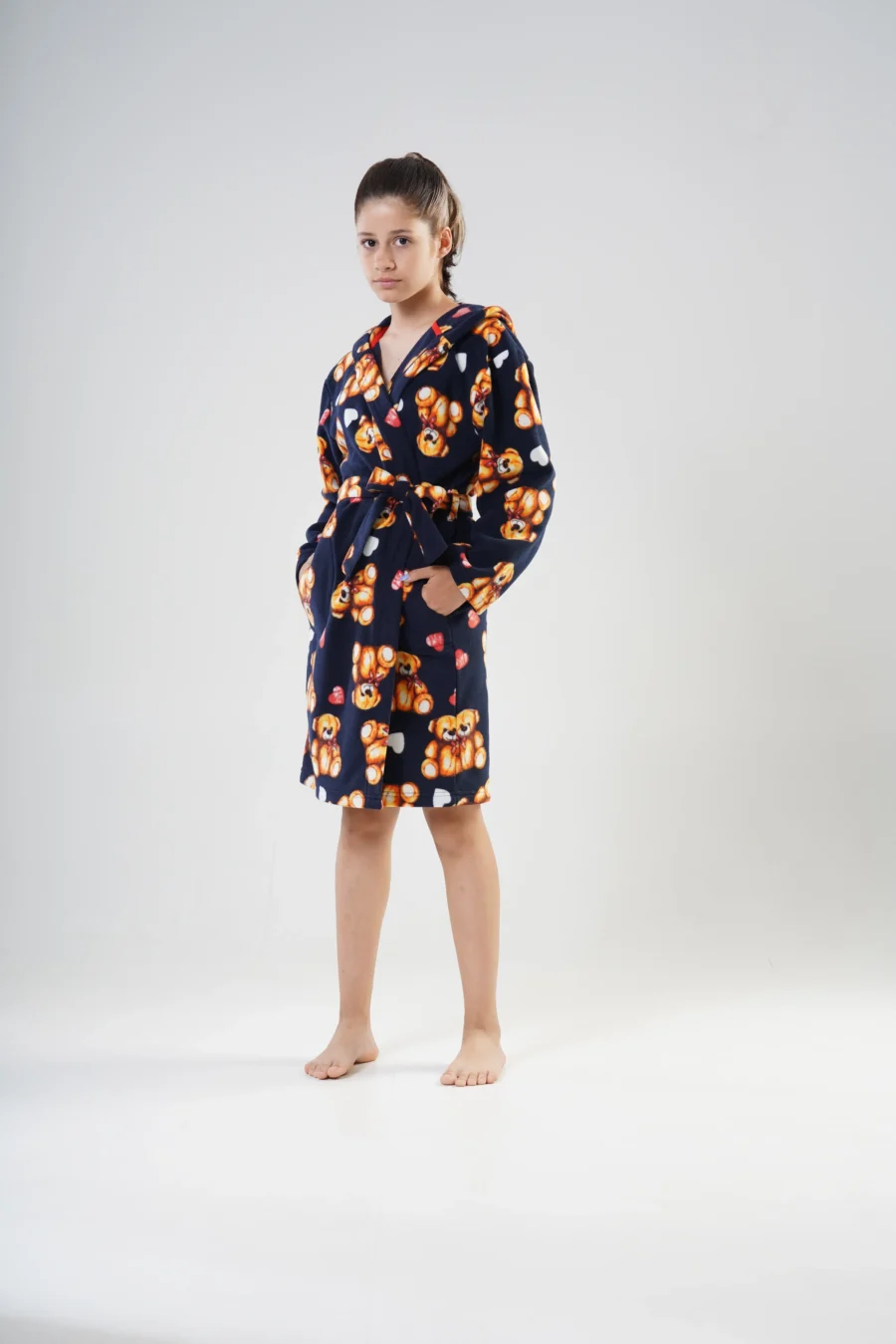 Szlafrok Dziecięcy Vienetta, Teddy Robe, Granatowy, r. 134 - 164