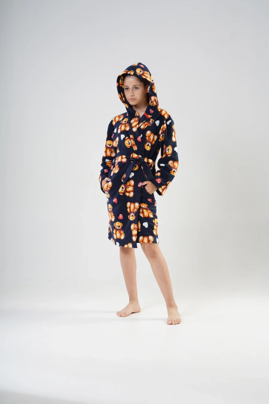Szlafrok Dziecięcy Vienetta, Teddy Robe, Granatowy, r. 134 - 164 - obrazek 3