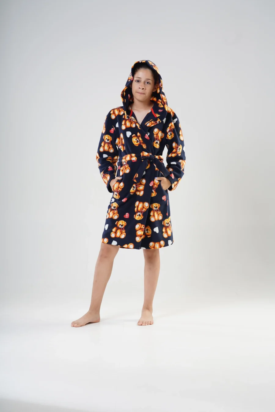 Szlafrok Dziecięcy Vienetta, Teddy Robe, Granatowy, r. 134 - 164 - obrazek 4