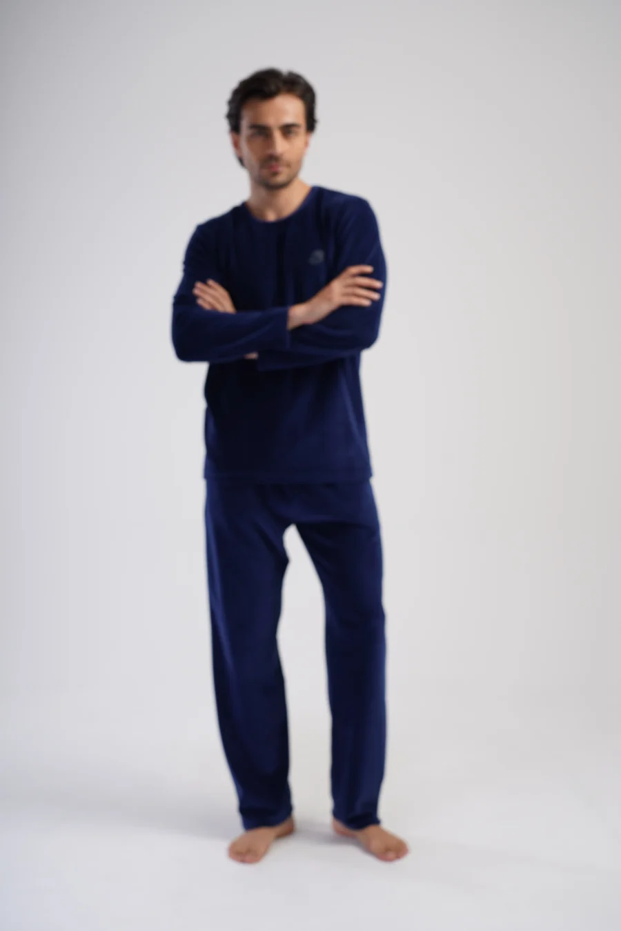 Piżama Męska Vienetta Velour Navy, Granatowy, r. M-XXL - obrazek 2