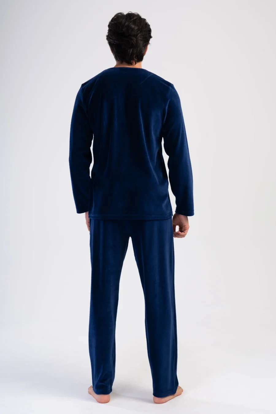 Piżama Męska Vienetta Velour Navy, Granatowy, r. M-XXL - obrazek 5
