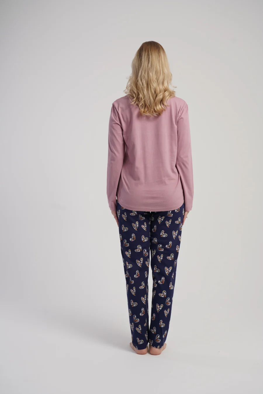 Piżama Damska Vienetta Winter Hearts, Różowy, r. S-XL - obrazek 3