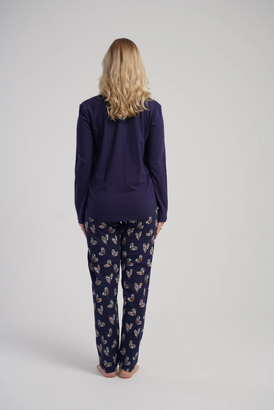 Piżama Damska Vienetta Winter Hearts, Granatowy, r. S-XL - obrazek 5