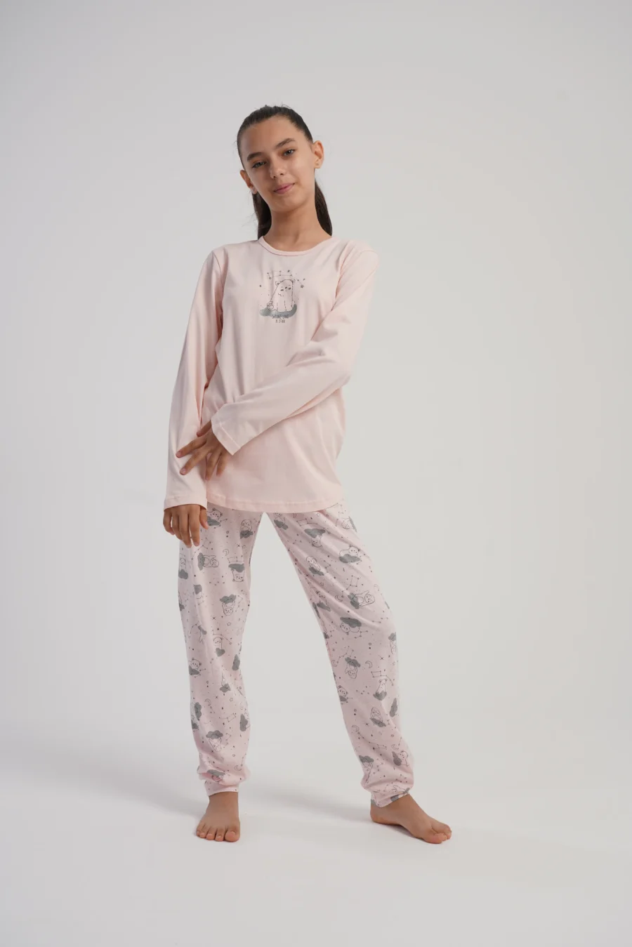 Piżama dziewczęca Vienetta Cozy Animals, Różowy, r. 128 - 158 - obrazek 3