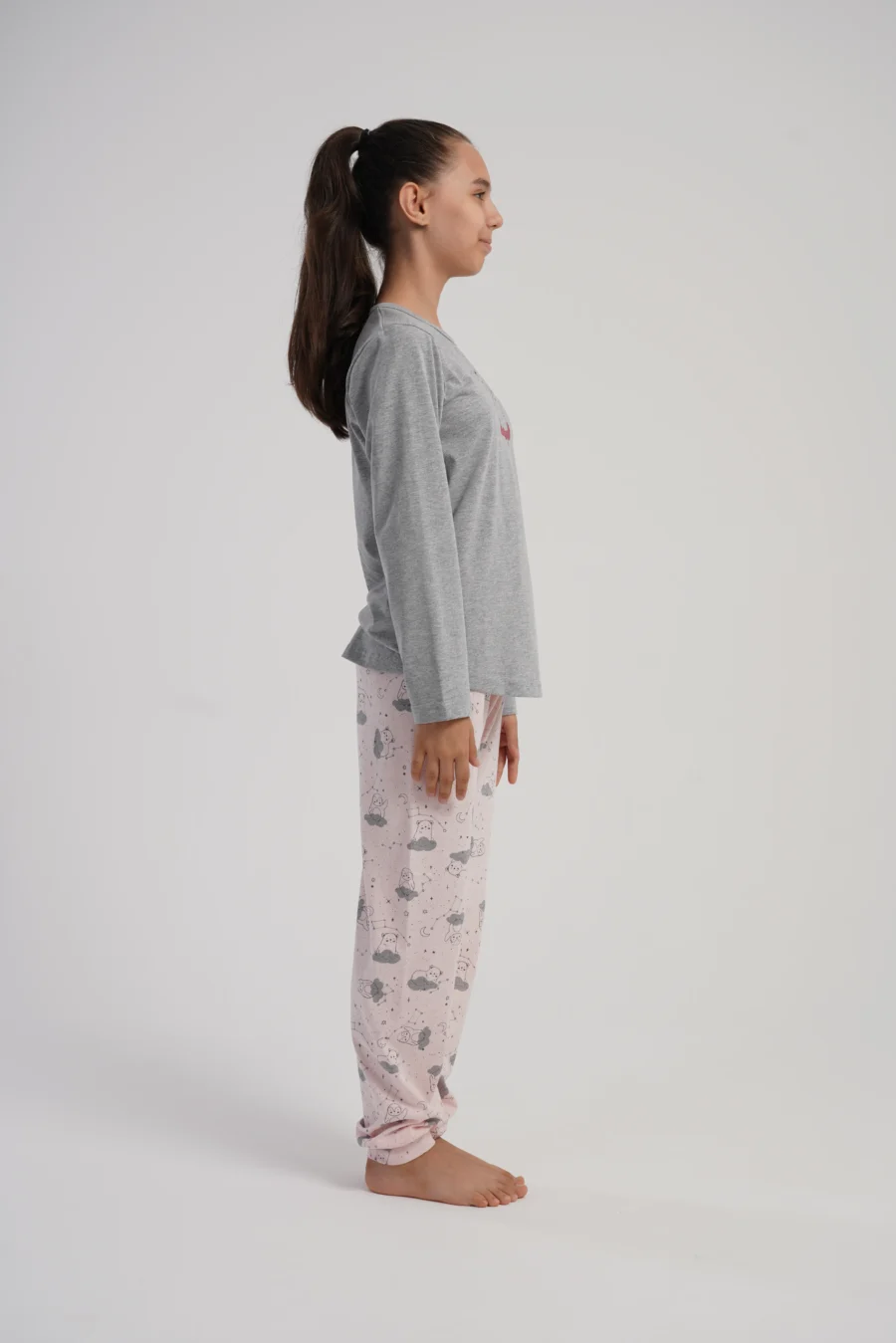 Piżama dziewczęca Vienetta Cozy Animals, Szary, r. 128 - 158 - obrazek 5
