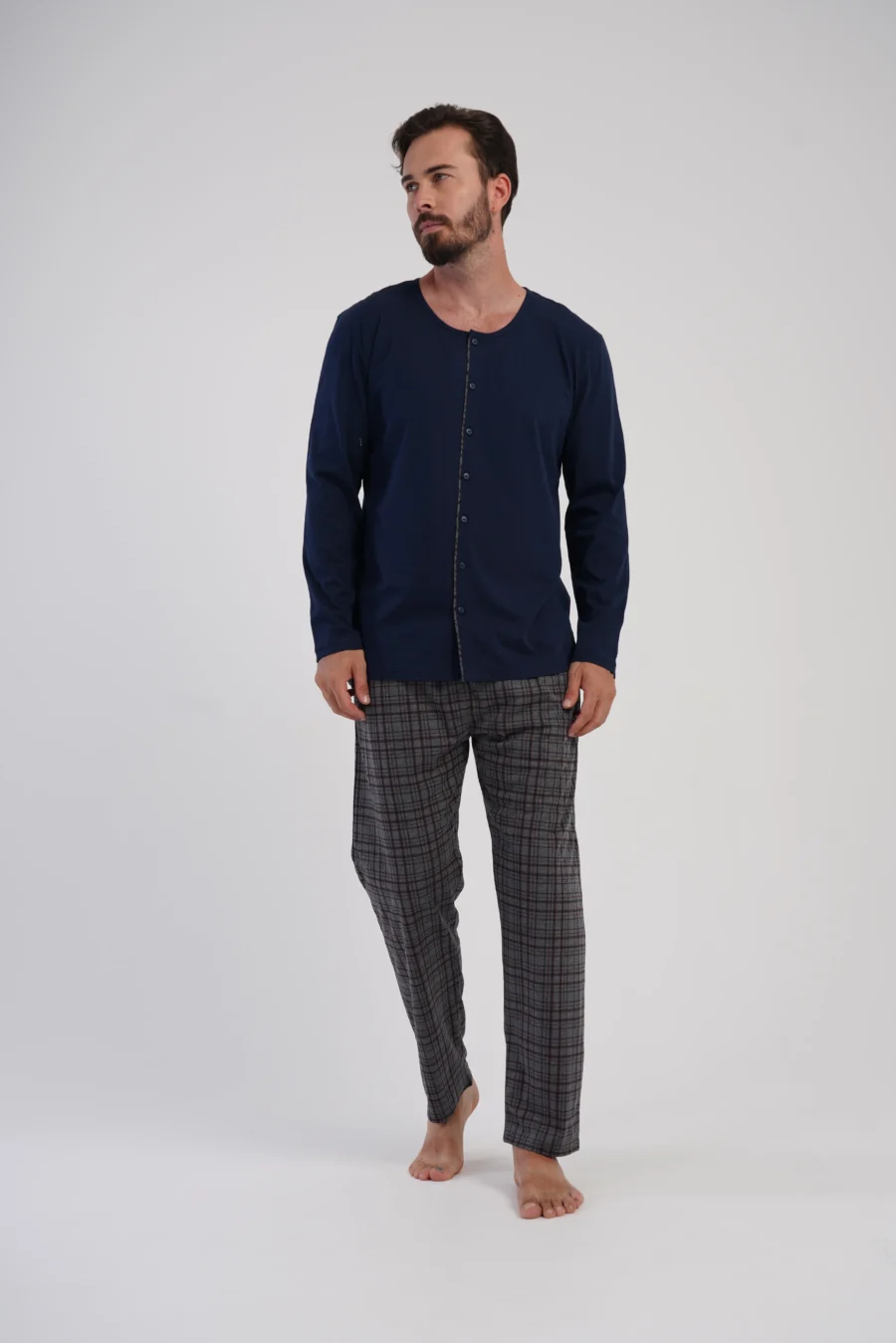 Piżama Męska Vienetta Classic Check, Granatowy r. 1XL-4XL - obrazek 2