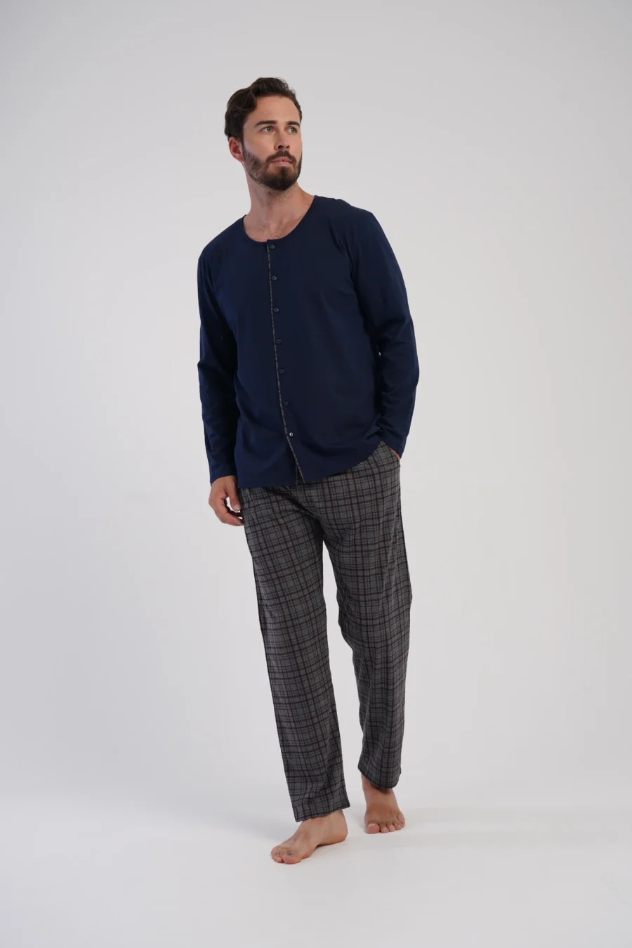 Piżama Męska Vienetta Classic Check, Granatowy r. 1XL-4XL - obrazek 3