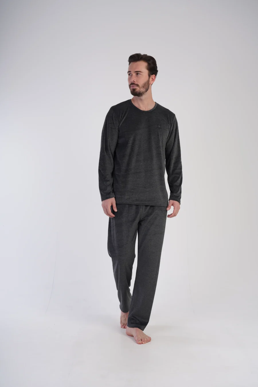 Piżama Męska Vienetta Velour Night, Grafitowy, r. M-XXL - obrazek 2