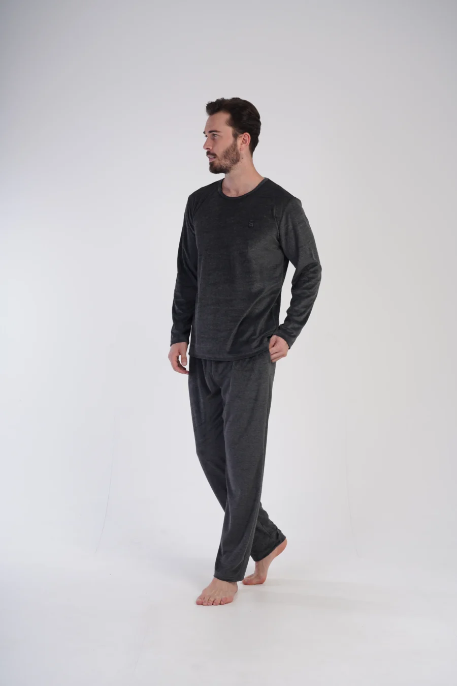 Piżama Męska Vienetta Velour Night, Grafitowy, r. M-XXL - obrazek 3