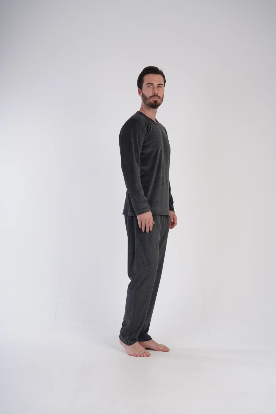Piżama Męska Vienetta Velour Night, Grafitowy, r. M-XXL - obrazek 5