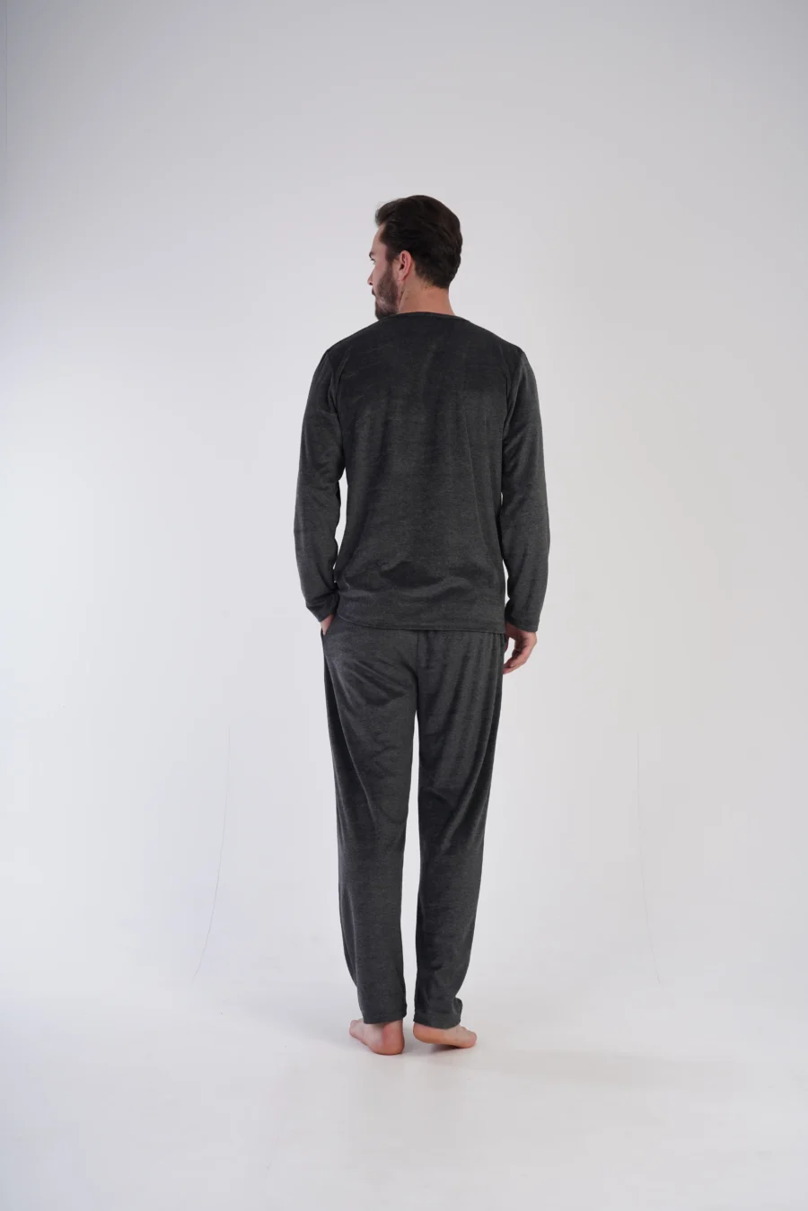 Piżama Męska Vienetta Velour Night, Grafitowy, r. M-XXL - obrazek 6