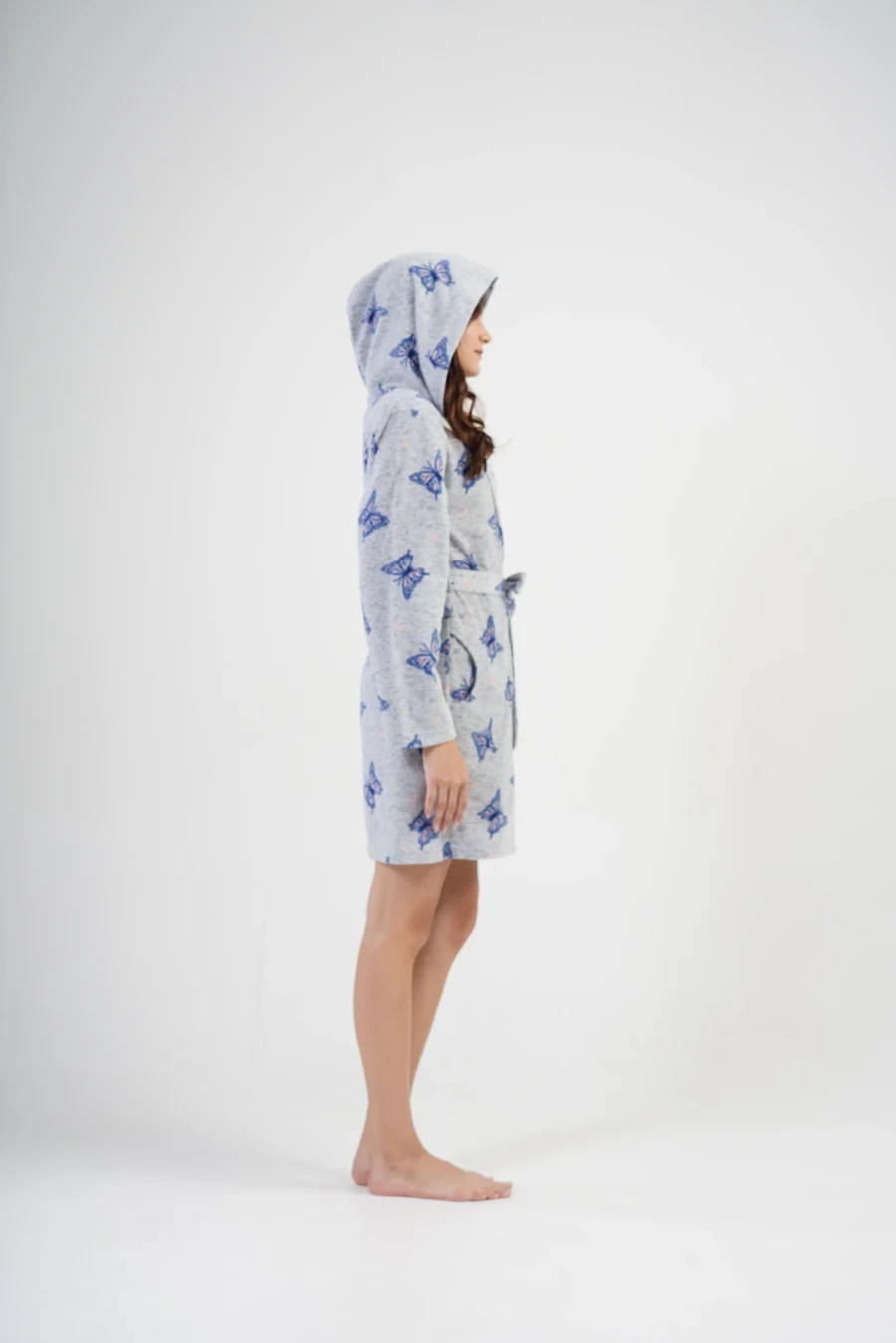 Szlafrok damski Vienetta Butterfly Robe, Szary, r. S-XL - obrazek 5