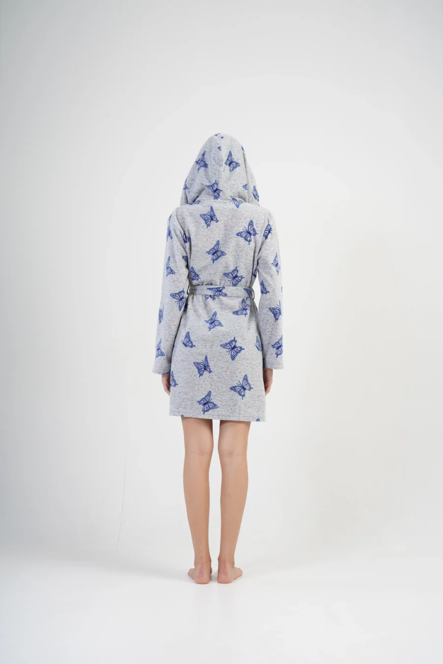 Szlafrok damski Vienetta Butterfly Robe, Szary, r. S-XL - obrazek 6