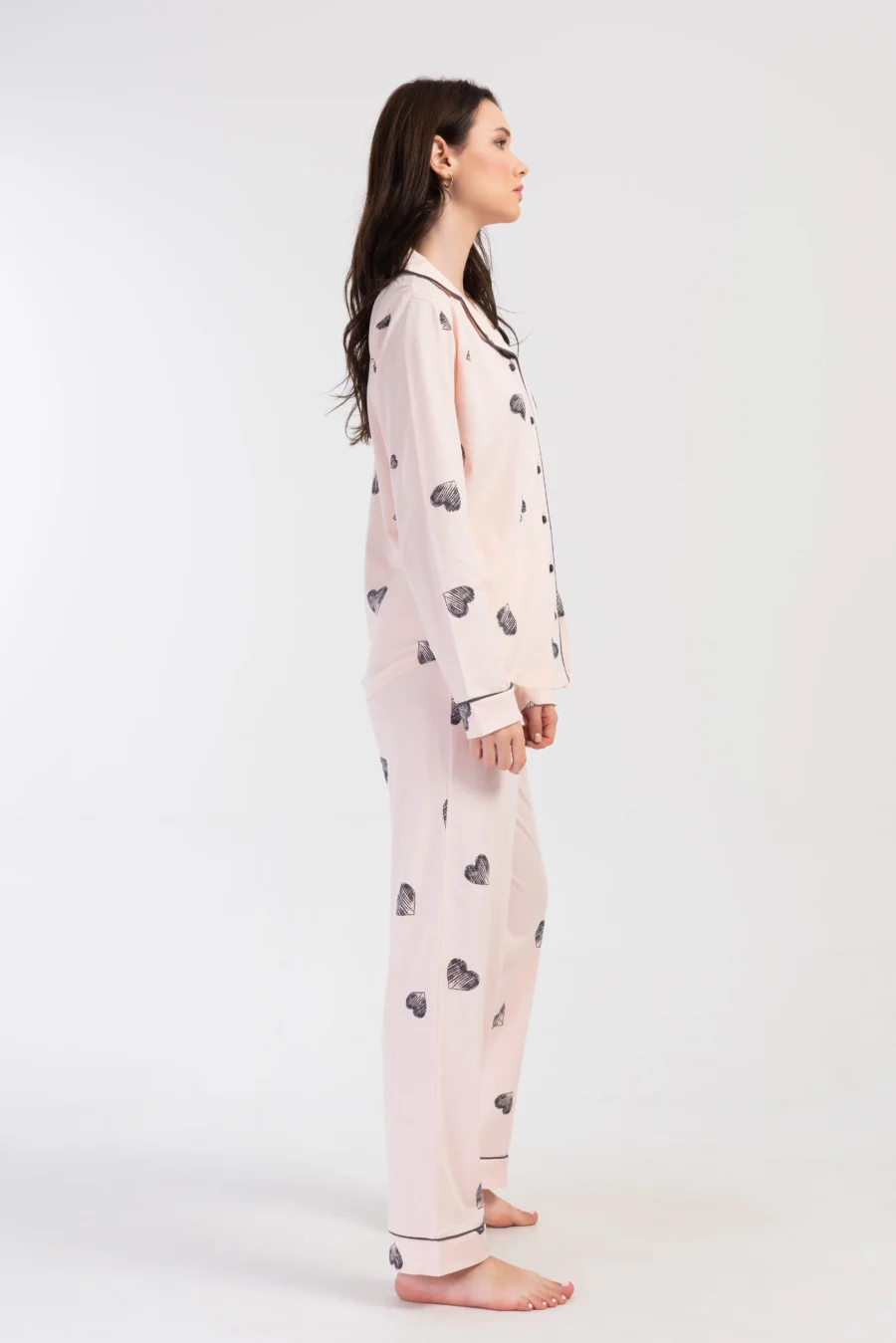 Piżama Damska Vienetta Romantic Hearts, Różowy, r. M-XXL - obrazek 5