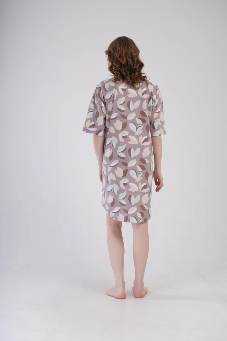 Koszula Nocna Vienetta Pastel Leaves, Beżowy, r. S-XL - obrazek 6