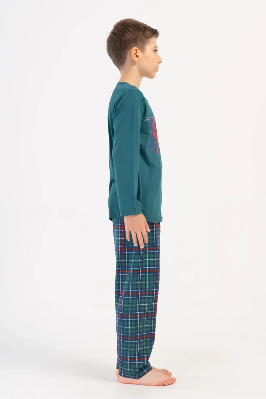 Piżama chłopięca Vienetta Urban Plaid, Zielony, r. 134-164 - obrazek 4