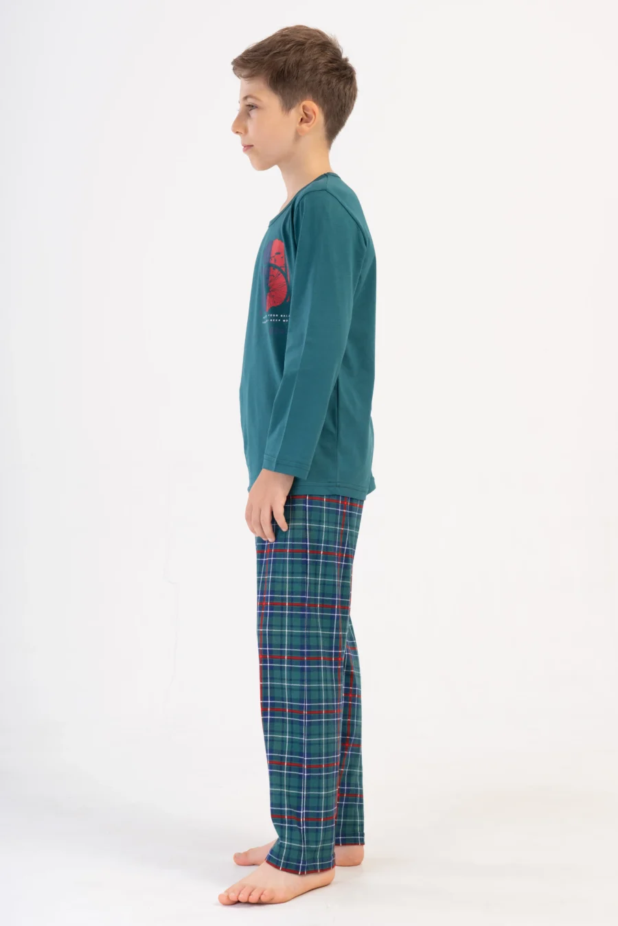 Piżama chłopięca Vienetta Urban Plaid, Zielony, r. 134-164 - obrazek 6