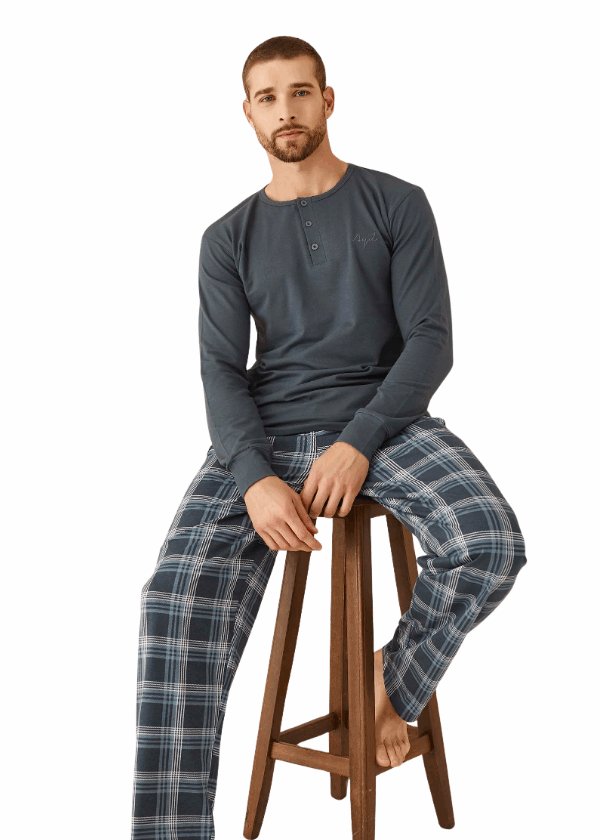 Piżama Męska Night Comfort, Grafitowy, r. M-XL - XL