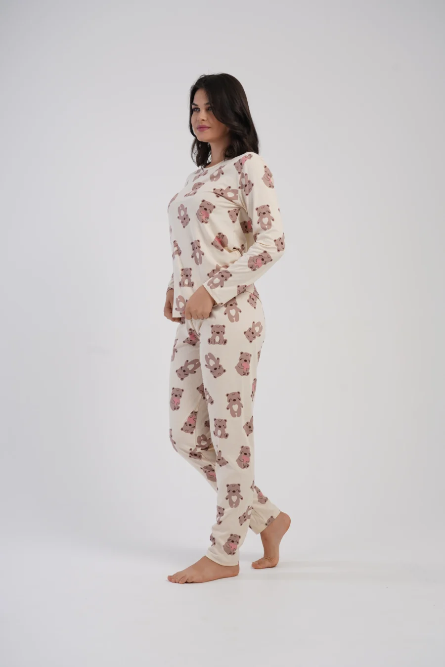 Piżama Damska Vienetta Sweet Bears, Beżowy, r. S-XL - obrazek 4