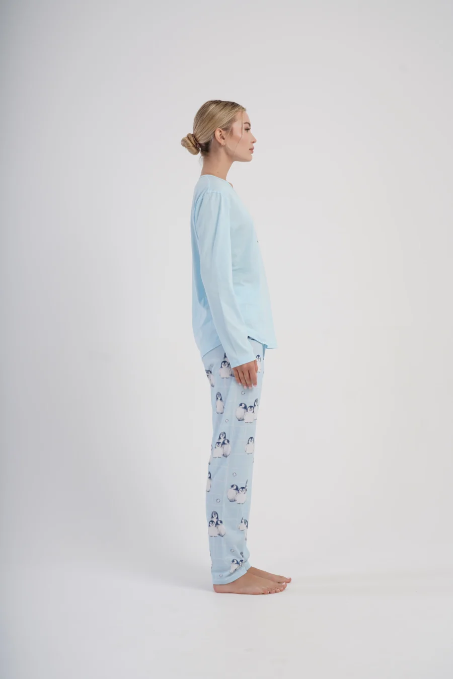 Piżama Damska Vienetta Blue Penguin, Niebieski, r. S-XL - obrazek 5