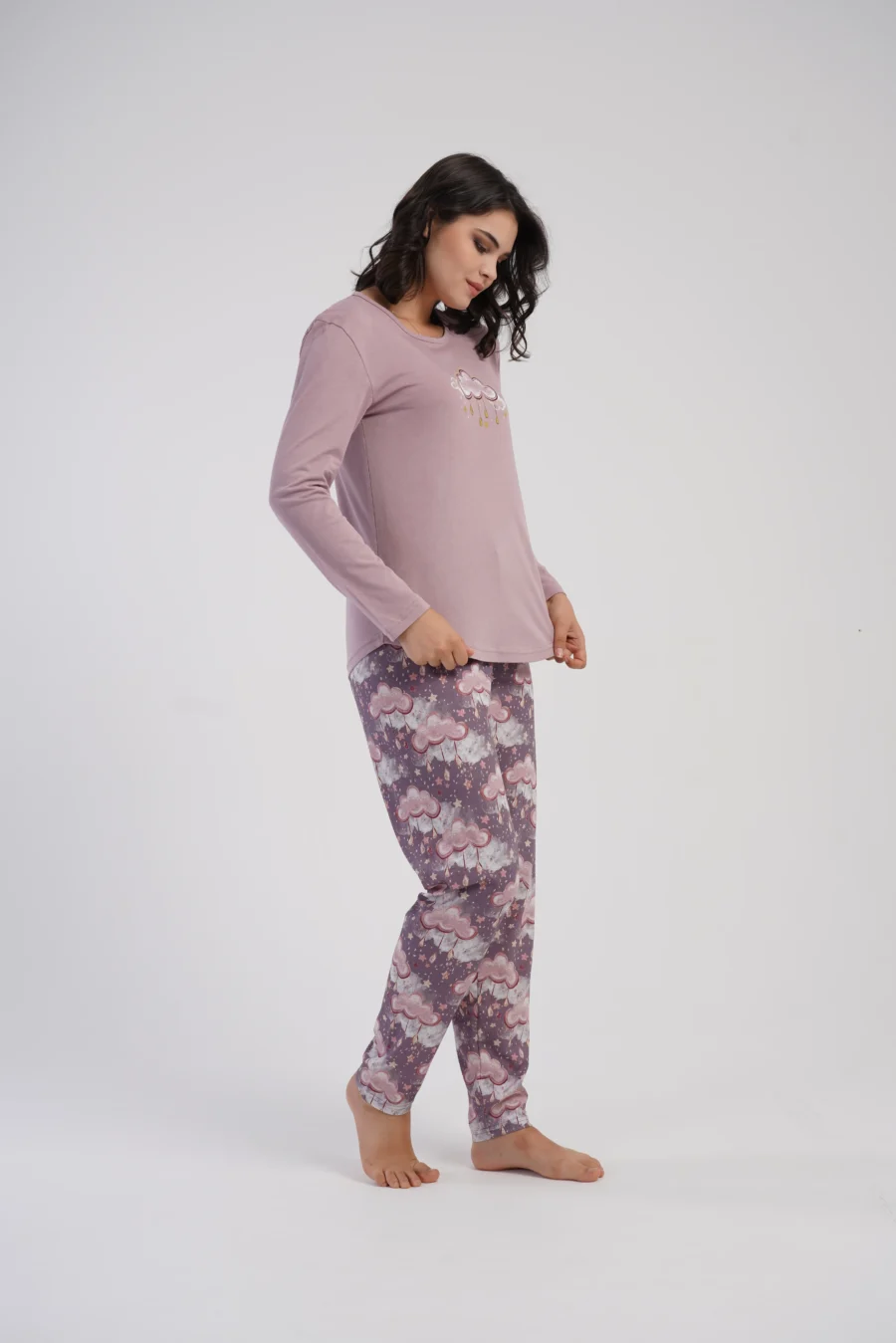 Piżama Damska Vienetta Cloudy Vibes, Różowy, r. S-XL - obrazek 4