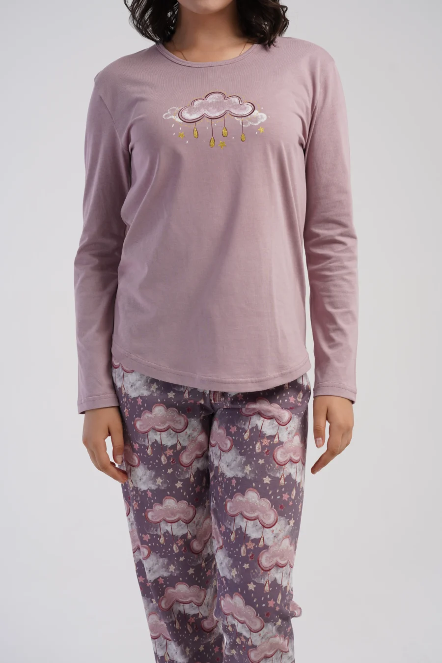 Piżama Damska Vienetta Cloudy Vibes, Różowy, r. S-XL - obrazek 6
