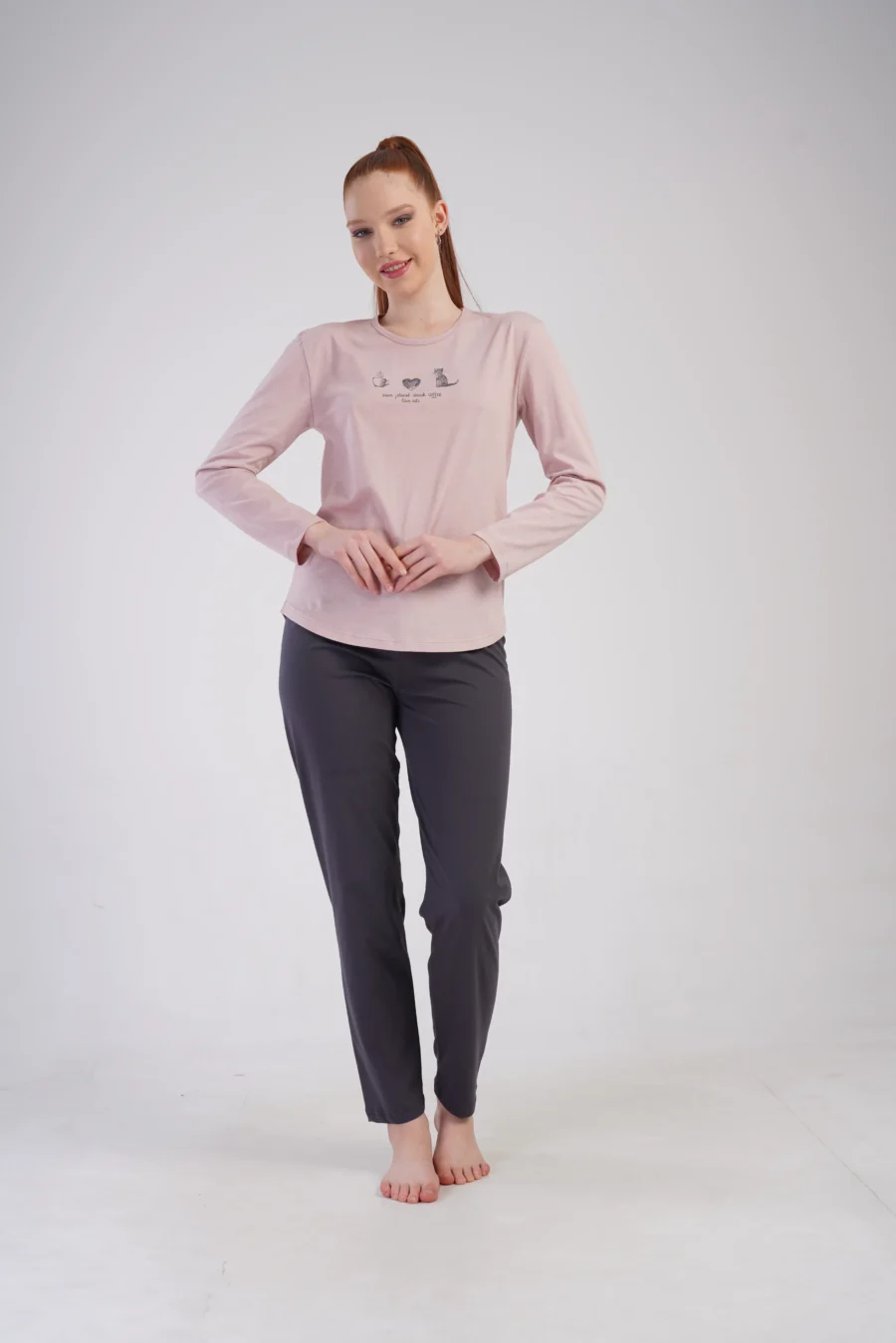 Piżama Damska Vienetta Pink Cups, Różowy, r. S-XL - obrazek 2