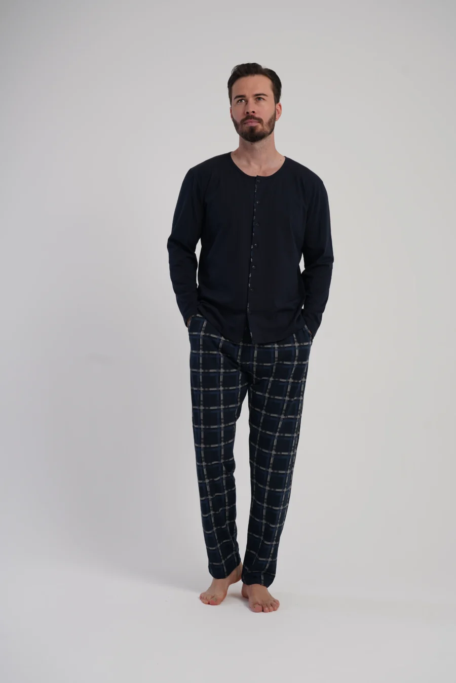 Piżama Męska Vienetta Classic, Granatowy, r. M-XXL - obrazek 3